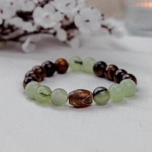 Pulsera de carta natal personalizada con cuentas dzi, pulsera de piedra natal, joyería de brujas, pulsera de cuentas dzi, moissanita, hematita, citrino