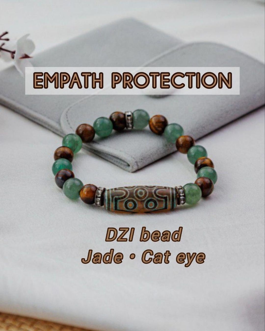 Empath Protection and Natal Chart Bracelet With Jade and Cat's Eye / Money Spell Spiritual Jewelry for Calm and Confidence - Etsy Japan