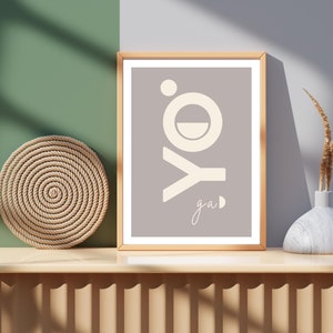 Modern Yoga Wall Art Digital Print, Minimalist Home Decor Instant Download