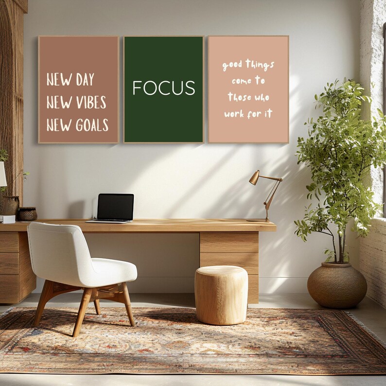 Set of 3 Motivational Printable Quotes for Home Office Decor - Etsy