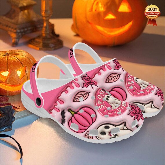 Custom Name 3D Inflated Spooky Vibe 3D Inflated Halloween Clog Halloween Crocs Halloween Gift Custom Footwear for Breast Cancer Gift for Him Etsy Canada
