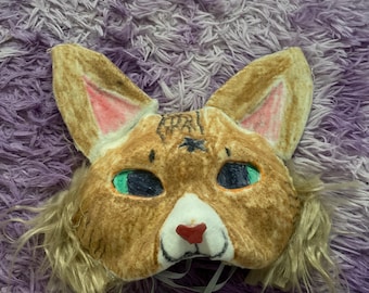 Brown tabby cat mask