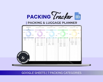 Travel Packing List - Google Sheets Template - Luggage and Packing Planner - Digital Download