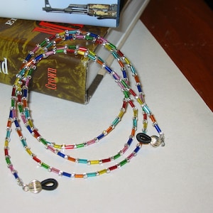 Multiple Colors,  Beaded Eyeglass Holder, Length Choice, Colorful