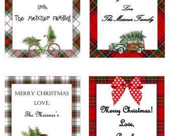 christmas name tags etsy