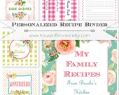 Printable Recipe Binder Inserts | Home Planner Organizer (Digital Download) | Cottage Core