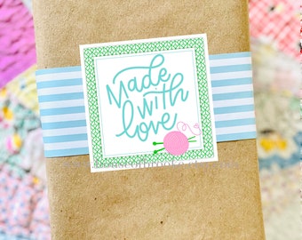 Made With Love Gift Tag, Craft Tag, Knitting Label Tag