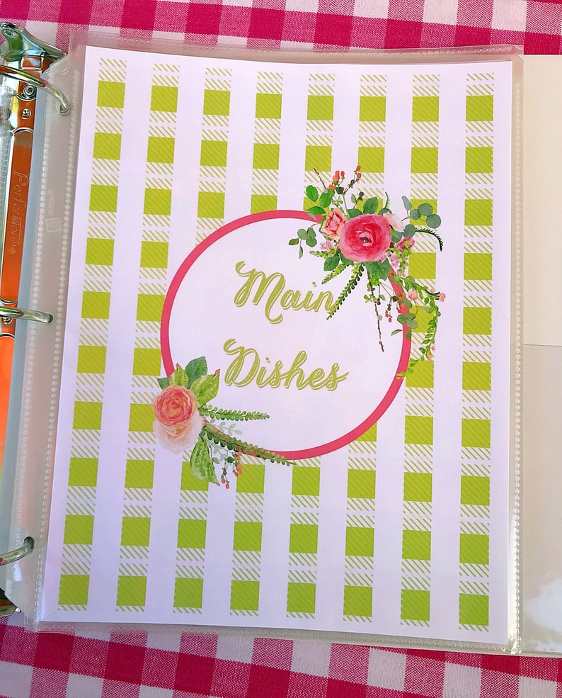 Printable Custom Recipe Binder Personalized Recipe Organizer Etsy