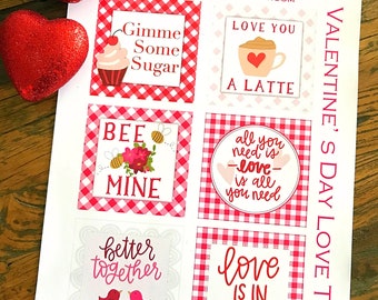 Valentine Tags | Printable Gift Tags | Valentine’s Day | Instant Download | Download Valentine’s Tag | Gift Tag | Kids Valentines Card