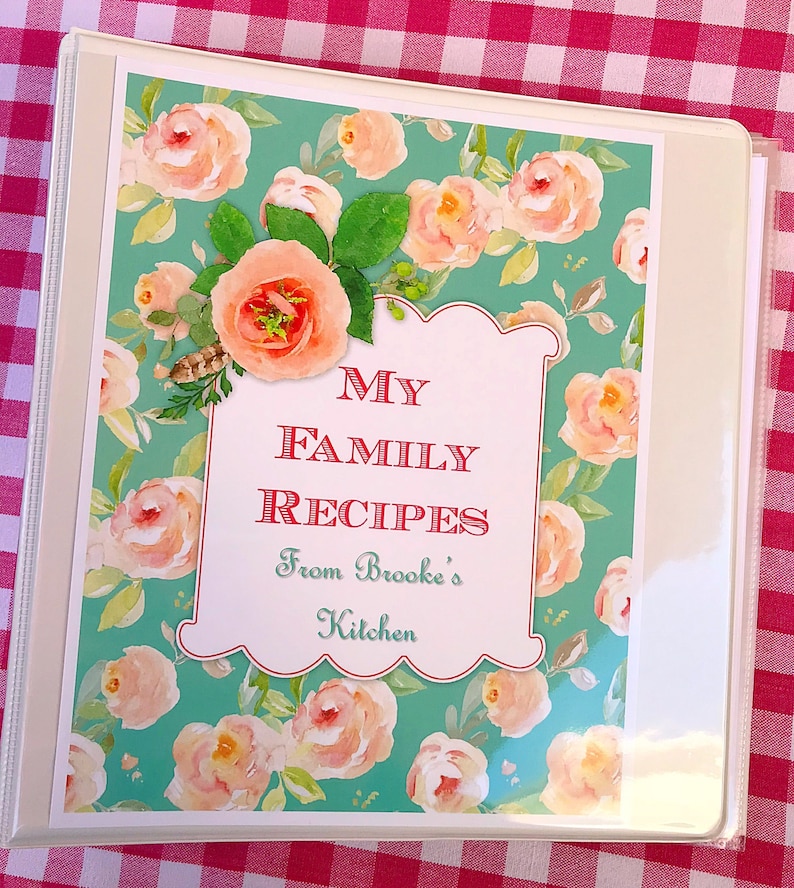 Printable Custom Recipe Binder Personalized Recipe Organizer Etsy