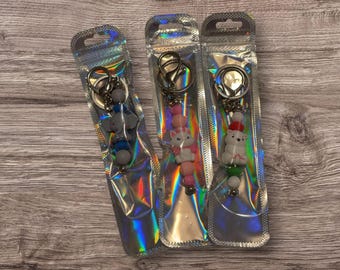 Animal Silicone Beaded Keychain