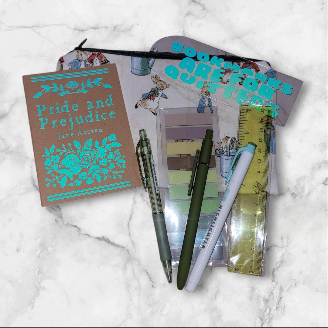 Book Annotation Kit: Highlighter, Tabs, Pen & Notebook - Etsy
