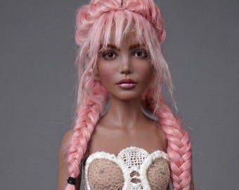 Ready to ship OOAK unique artist BJD doll Stella with tattoos in Nocciola skin tone.