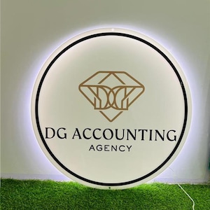 Insegna personalizzata con logo aziendale retroilluminato 3D rotondo / Decorazione murale luminosa a LED