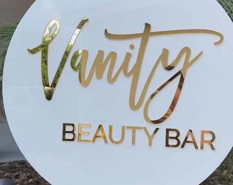 Custom 3D Acrylic Business Logo Sign: Round Office Wall Decor