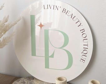 Custom Acrylic Business Logo Sign: Boutique Salon Decor