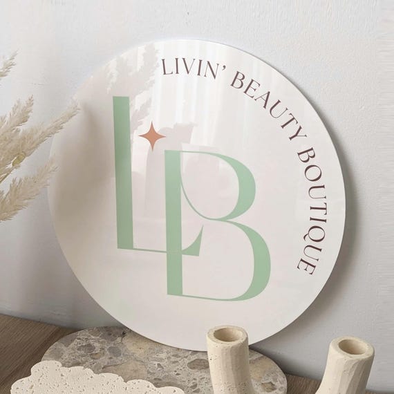 Custom Acrylic Business Logo Sign: Boutique Salon Decor