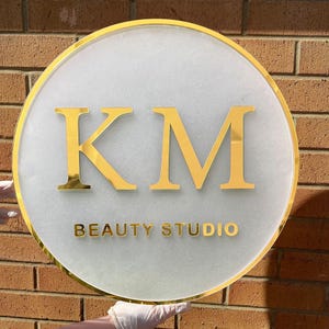 Personalized 3D Round Acrylic Business Sign Wall, Custom clear Business Sign, Acrylic Business Logo Sign, 3D Acrylic Logo Signage