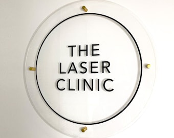 Custom 3D Acrylic Business Logo Sign - Round Wall Decor