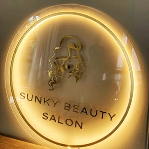 3D Custom Light Up Sign, 3D Acrylic Sign, Acrylic Backlit Business Sign Wall, Custom Logo Business Door Sign, Acrylic Name Custom Wall Sign