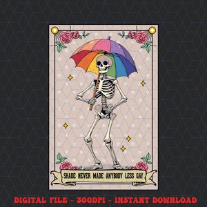 Schatten hat noch nie jemanden weniger Schwul gemacht, LGBTQ + Pride Png, Skeleton LGBTQ Tarot Karte Png, Regenbogen Stolz Png, Liebe ist Liebe Png, Gay Pride Png