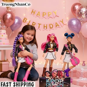 Huntrix Dolls Set with Accessories – Trendy Collectible Dolls, Hot Kpop Demon Hunters Dolls Set, Kpop Fan Collectible, Birthday Gift, 30cm