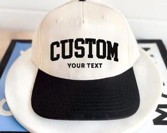 Custom Two Tone Hat Embroidered Hat Five Panel Two Tone Custom Hat Western Snapback Hat Unisex Custom Trendy Two Tone Hat Natural Red Hat