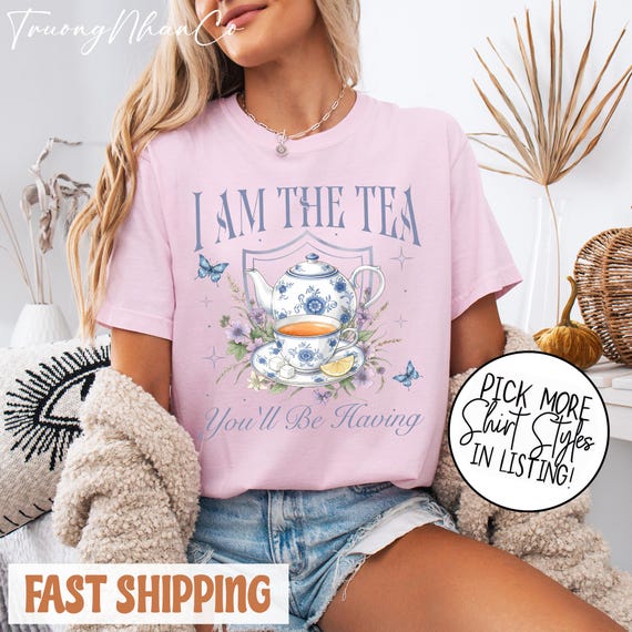 Comfort Colors® I Am the Tea You Will Be Having Bridgerton Shirt,  Lady Whistledown Bridgerton Tee, Regency Aesthetic Tea Lover Shirt