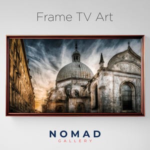 Frame TV Art Dome Cathedral - Dramatic Sky Over European Architecture - DIGITAL DOWNLOAD - Samsung Frame tv Art - Medieval Church Wall Art