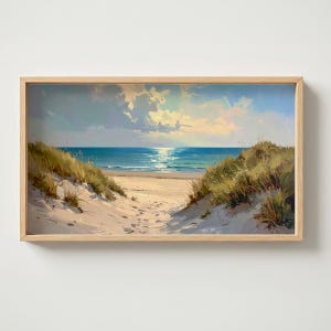 Beach Sunset TV Art - Samsung Frame TV Art - Digital Download - Coastal Wall Art - Ocean Seascape - Modern Beach Decor - 4K Digital Artwork