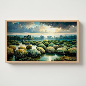 Forest Landscape TV Art - Samsung Frame TV Art - Digital Download - Green Wall Art - Modern Wall Decor - 4K - Digital Artwork - Green Art