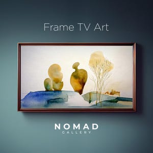 Samsung Frame TV Art – Earthy Abstract Watercolor Landscape – Minimal Nature Wall Art – Digital Download for Modern Decor - Contemporary art