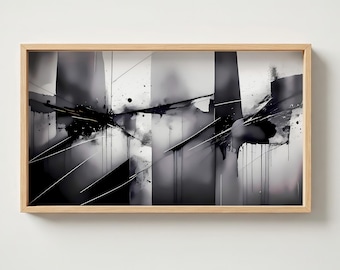Abstract Black & White TV Art - Modern Digital Art - Digital Download - Samsung Frame TV Art - 4K  - Minimalist Wall Art - Original TV Art