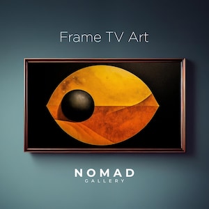 Samsung Frame TV Art – Abstract Geometry in Black & Amber – Modern Minimalist Digital Wall Art – 4K - Home Decor - Abstract Painting