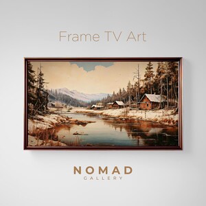 Winter Landscape TV Art - Vintage Art - Digital Download - Home decor - Samsung TV frame - TV Frame Art - Landscape Wall Art - 4K - Snow Art