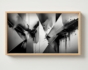 Black White Abstract TV Art - Modern Digital Art - Digital Download - Samsung Frame TV Art - 4K TV Art - Minimalist Wall Art - Original Art