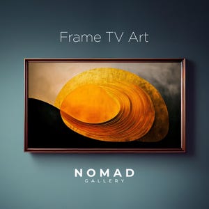 Samsung Frame TV Art – Abstract Geometry in Black & Amber – Modern Minimalist Digital Wall Art – 4K - Home Decor - Abstract Painting
