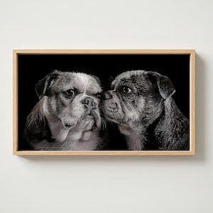 Pugs frame TV Art - Wildlife Art - Home Decor - Dogs Art - Animal Art - Art for frame TV - TV frame art - tv wall art - Samsung frame art