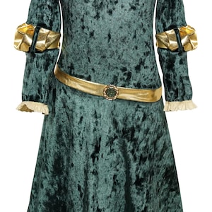 Brave Princess Costume for Girls – Merida Inspired Dress – Kids Princess Outfit
