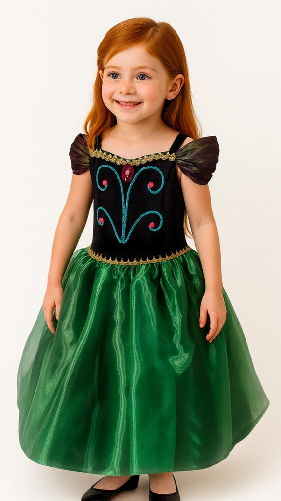 anna green dress frozen 1 HOT ! Disney Frozen Anna Green Dress Disney Frozen Anna Coronation Anna Costume Matalan Queen