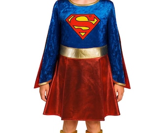 Supergirl costume with cape and boot covers: Power and style in one look