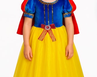 Handmade Snow White Costume Dress: Velvet Headband, Charming Party Outfit