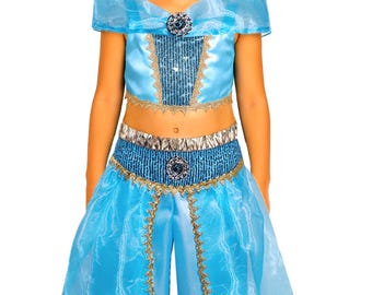 Handmade Jasmine Costume: Arabian Princess Outfit with Headband