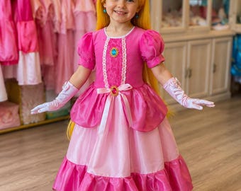 princess peach dress etsy Girls princess peach dress , princess peach inspired dress , princess peach costume , princess peach toddler dress , princess peach birthday