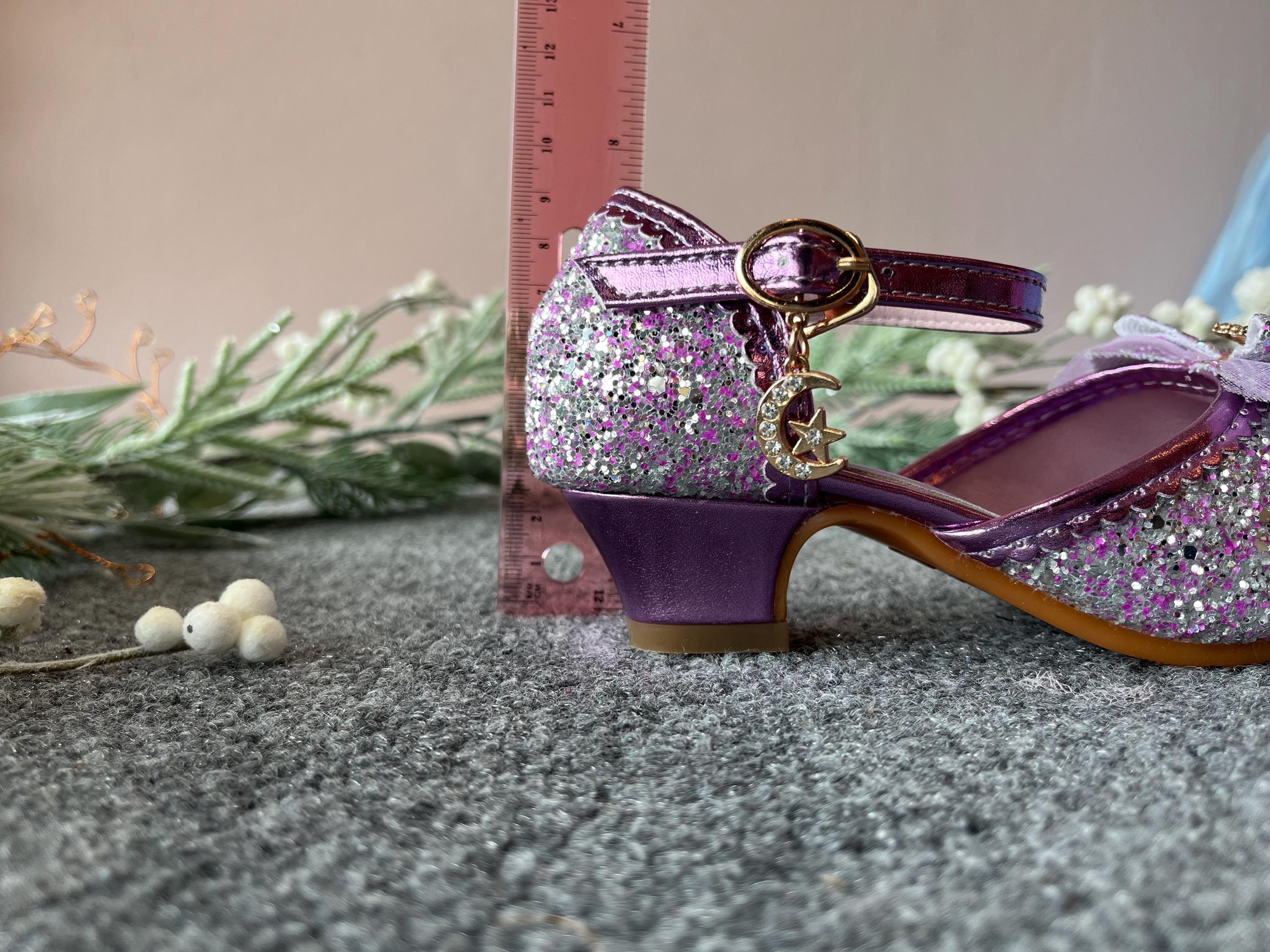 purple sparkle dress shoes purple Glitter Princess Shoes for Girls