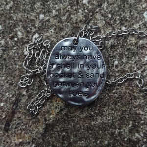 Silver may you always have a shell in your pocket & Sand between your toes Necklace