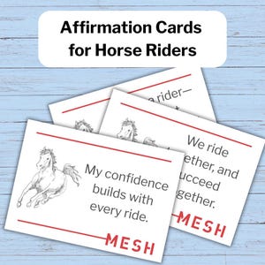 Tarjetas de afirmación ecuestres para jinetes / Imprimibles para la confianza del jinete / Apoyo para los nervios y la mentalidad en las exhibiciones ecuestres