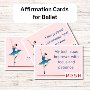 Tarjetas de Afirmaciones de Ballet para Bailarines / Set Imprimible de Fortalecimiento Mental y Confianza / Regalo de Motivación y Mentalidad para la Danza