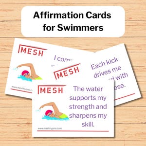 Schede di affermazione per il nuoto / Forza mentale e concentrazione per i nuotatori / Schede motivazionali stampabili per l'allenamento di nuoto