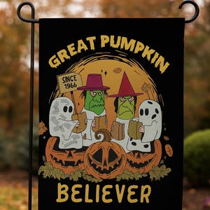 Pumpkin Believer Garden Flag, Double Sided Halloween Decor